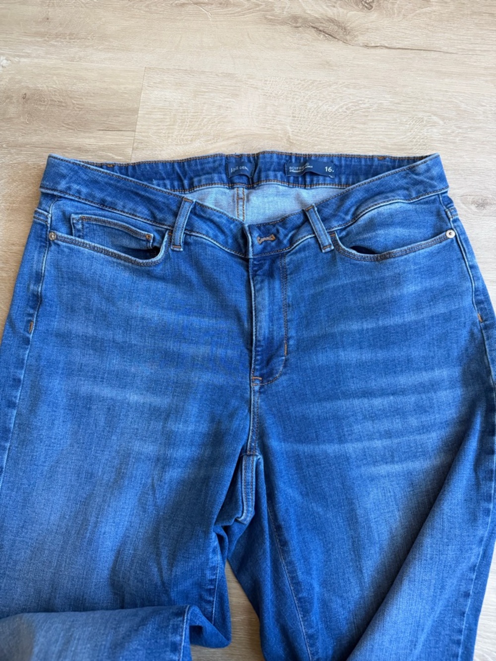 J. JILL Denim Boyfriend Straight Leg Ankle Light Wash Jeans SZ 16 - Picture 3 of 7